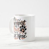 かわいい犬好きタイポグラフィー肉球の引用 コーヒーマグカップ (正面左)