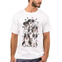 かわいい犬好きTシャツデザイン | 面白い足跡