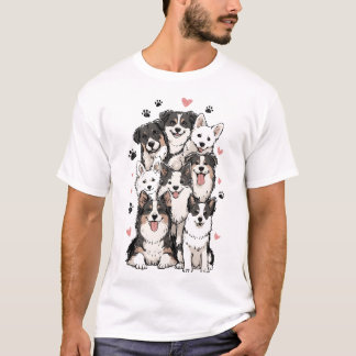かわいい犬好きTシャツデザイン | 面白い足跡 Tシャツ