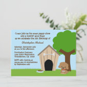 かわいい犬小屋ボーイの誕生日パーティーの招待 招待状 (スタンド正面)