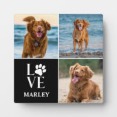 かわいい犬愛好家3枚写真コラージュ ペット モダン フォトプラーク (正面)