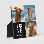 かわいい犬愛好家 3 枚の写真のコラージュ ペット モダン フォトプラーク (正面)