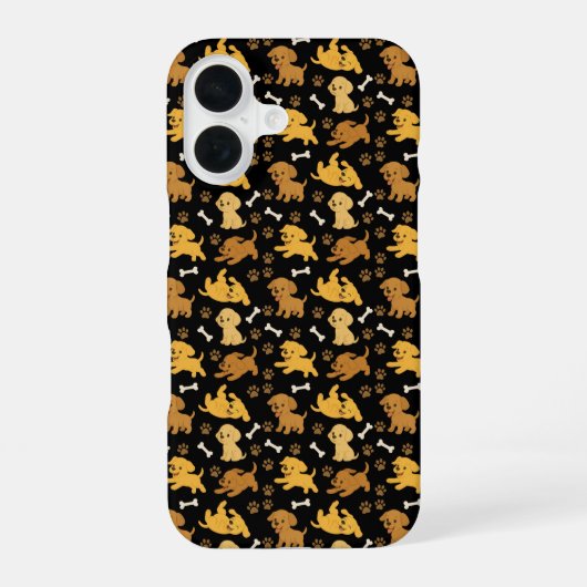 かわいい犬柄フォンケース iPhone 16ケース (裏面)