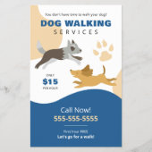 かわいい犬歩くサービス事業 チラシ (正面)