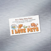 かわいい犬歩く動物の車ペットサービス マグネット名刺 (インサイチュ)