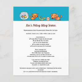 かわいい犬歩く動物気にペットサービス チラシ