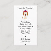 かわいい犬歩く/犬グルーミング名刺 名刺 (裏面)