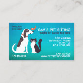 かわいい犬猫と鳥 |動物愛好家のペット座 名刺 (正面)