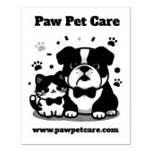 かわいい犬猫ペットのビジネス名ロゴウェブサイト ラバースタンプ (インプリント)