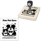 かわいい犬猫ペットのビジネス名ロゴウェブサイト ラバースタンプ (押印)