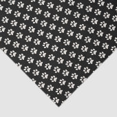 かわいい犬猫動物の黒いペット足のプリントパターン 薄葉紙 (詳細)