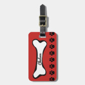 かわいい犬用の骨および犬の足のペットタグ ラゲッジタグ (正面縦)