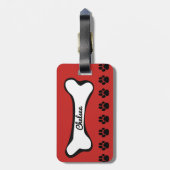 かわいい犬用の骨および犬の足のペットタグ ラゲッジタグ (裏面縦)