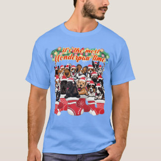 かわいい犬種 クリスマス 犬好き 面白い レトロ Tシャツ