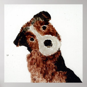 かわいい犬絵を描のテリア ポスター