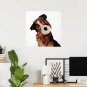かわいい犬絵を描のテリア ポスター (ホームオフィス)