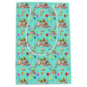 かわいい犬誕生祝いレッツポーティパターン ミディアムペーパーバッグ (正面)