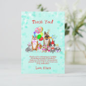 かわいい犬誕生祝いレッツポーティ感謝してい サンキューカード (スタンド正面)