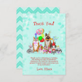 かわいい犬誕生祝いレッツポーティ感謝してい サンキューカード (正面/裏面)