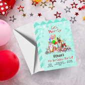 かわいい犬誕生祝いレッツポーティ 招待状