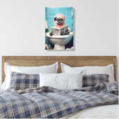 かわいい犬読のトイレの新聞 キャンバスプリント (インサイチュ (寝室))