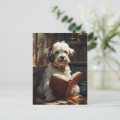 かわいい犬読は本だ ポストカード (スタンド正面)
