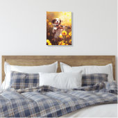 かわいい犬遊はバイオリン キャンバスプリント (インサイチュ (寝室))