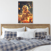 かわいい犬遊はバイオリン キャンバスプリント (インサイチュ (寝室))