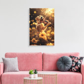 かわいい犬遊はバイオリン キャンバスプリント (インサイチュ (リビング))