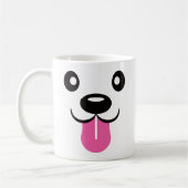 かわいい犬顔目パーソナライズされた舌 コーヒーマグカップ (左)