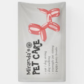 かわいい犬風船ペットケアグルーミングシッティングバス 横断幕 (縦)