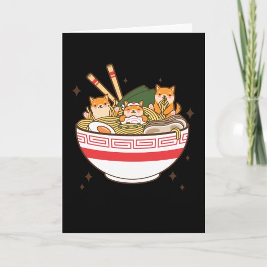 かわいい犬食べラーメン カード (正面)