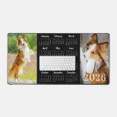 かわいい犬2パーソナライズされたのシンプル写真2025カレンダー デスクマット (キーボード&マウス)