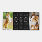 かわいい犬2パーソナライズされたのシンプル写真2025カレンダー デスクマット (正面)