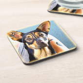 「かわいい犬」かわいい写真。買今 コースター (左側)