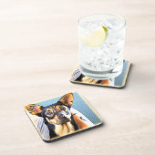 「かわいい犬」かわいい写真。買今 コースター (右側)