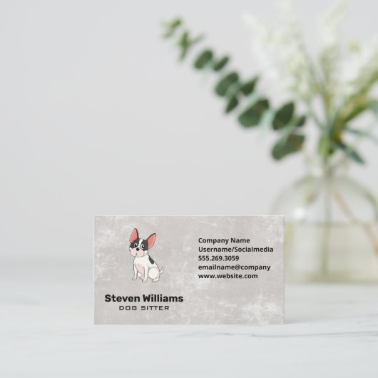 かわいい犬 |アニマルシッター 名刺 (スタンド正面)