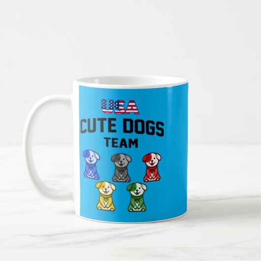 かわいい犬 アメリカ パピーチーム コーヒーマグカップ (左)
