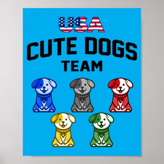 かわいい犬 アメリカ パピーチーム ポスター (正面)