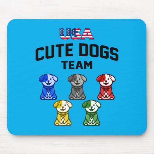 かわいい犬 アメリカ パピーチーム マウスパッド (正面)