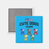 かわいい犬 アメリカ パピーチーム マグネット (正面/裏面)