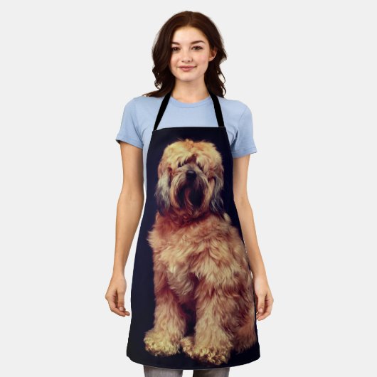 かわいい犬 エプロン (着用した状態)