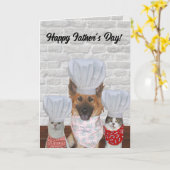 かわいい犬 オーダーメイド 父の日 カード (黄色い花)