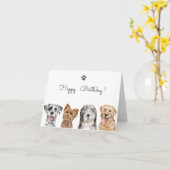 かわいい犬 カード (黄色い花)