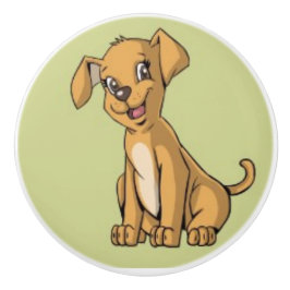 かわいい犬、キッズの家具、寝室 セラミックノブ
