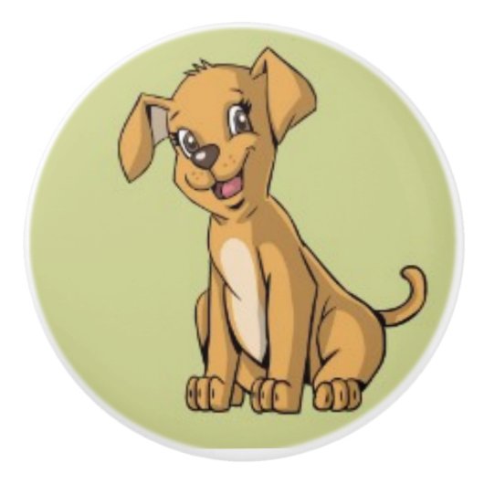 かわいい犬、キッズの家具、寝室 セラミックノブ (正面)