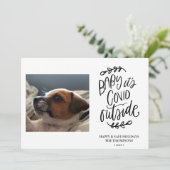 かわいい犬 |クリスマス外のベビーCOVID シーズンカード (スタンド正面)