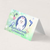 かわいい犬 |グルーミングツール |シャボン玉 名刺 (正面)