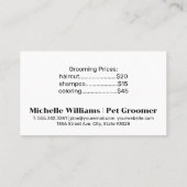 かわいい犬 |グルーミングツール |シャボン玉 名刺 (裏面)