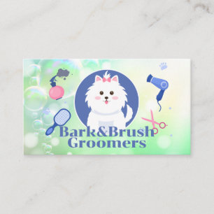 かわいい犬 グルーミングツール シャボン玉 名刺